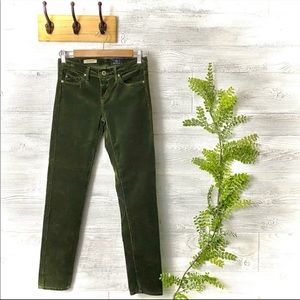Green corduroy jeans perfect for fall!